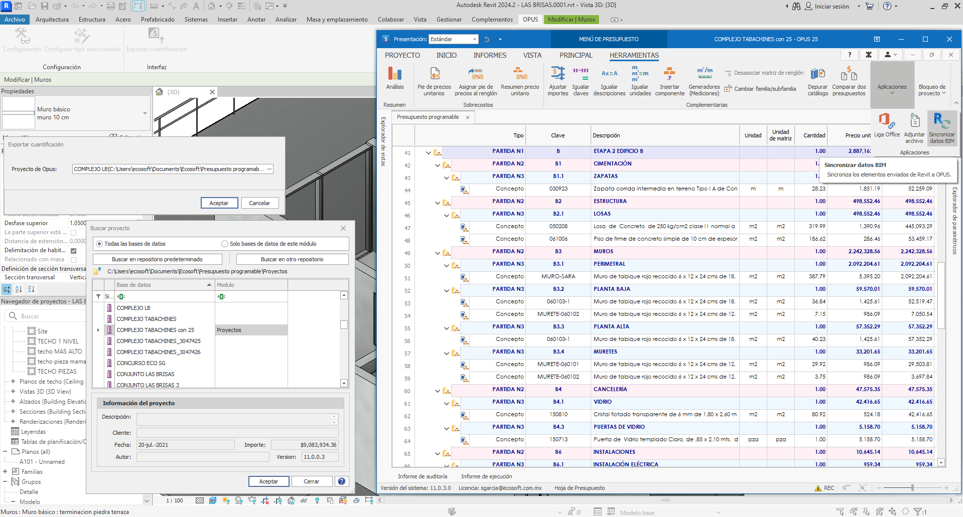 Envío de cuantificación BIM a Presupuesto Programable